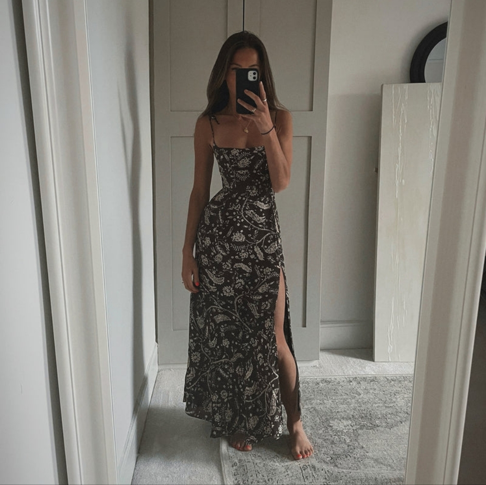 Black and White Floral Dress